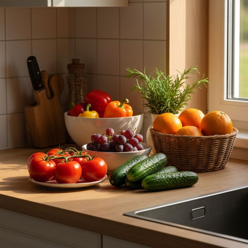 Υγιεινός τρόπος ζωής με φρέσκα τρόφιμα